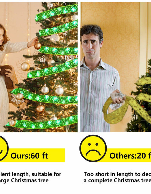 Load image into Gallery viewer, Vloso Christmas Tree Ribbon Lights 66Ft 200 LED Remote Timer Battery USB
