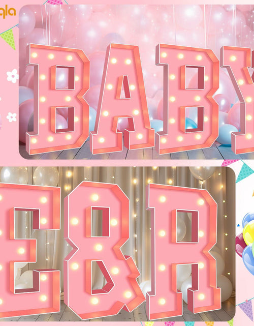 Load image into Gallery viewer, Pooqla 3FT LED Marquee Letter S Pink Party Birthday Wedding Decor
