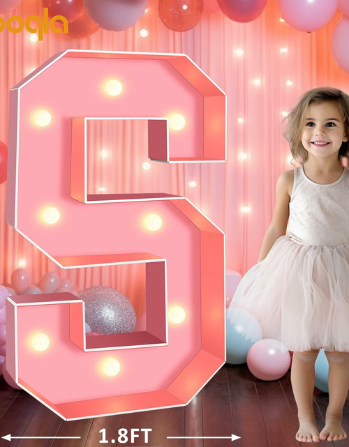 Load image into Gallery viewer, Pooqla 3FT LED Marquee Letter S Pink Party Birthday Wedding Decor
