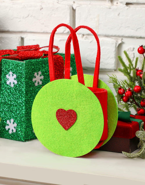 Load image into Gallery viewer, Sweetude Lime Green Christmas Felt Treat Bags 12 Pcs 5.39x9.06 Inch

