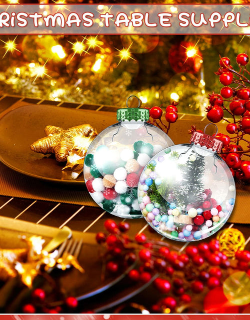 Load image into Gallery viewer, Sumind 12pcs Clear Fillable Christmas Ornament Balls 3.15in Red Green
