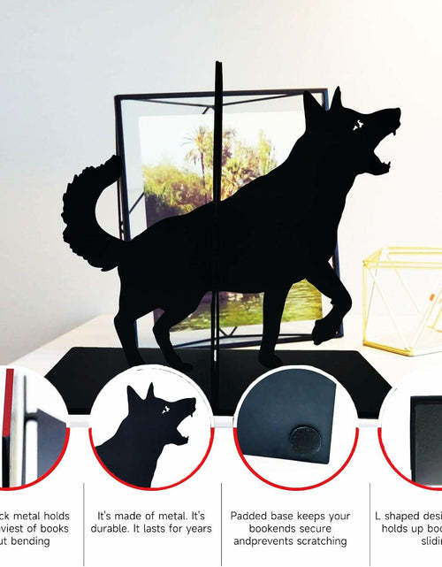Load image into Gallery viewer, Black Dog Decorative Bookends for Shelves Dog Lover Gifts Office Decor
