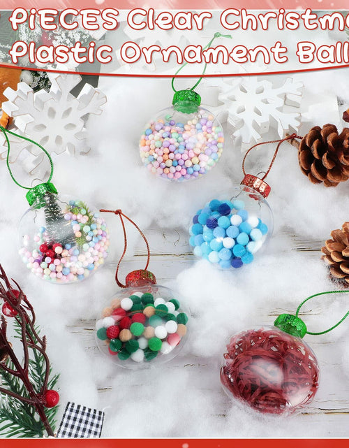 Load image into Gallery viewer, Sumind 12pcs Clear Fillable Christmas Ornament Balls 3.15in Red Green
