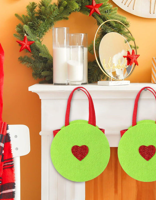 Load image into Gallery viewer, Sweetude Lime Green Christmas Felt Treat Bags 12 Pcs 5.39x9.06 Inch
