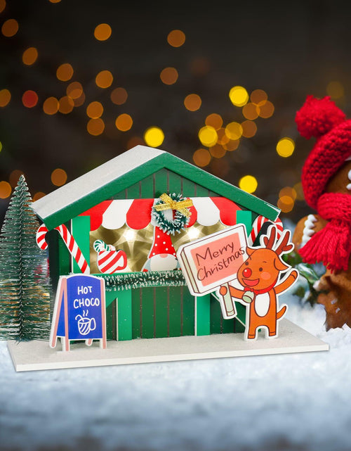 Load image into Gallery viewer, Zqoyn LED Lighted Christmas Village House Decor Set with Deer Indoor Table Decor
