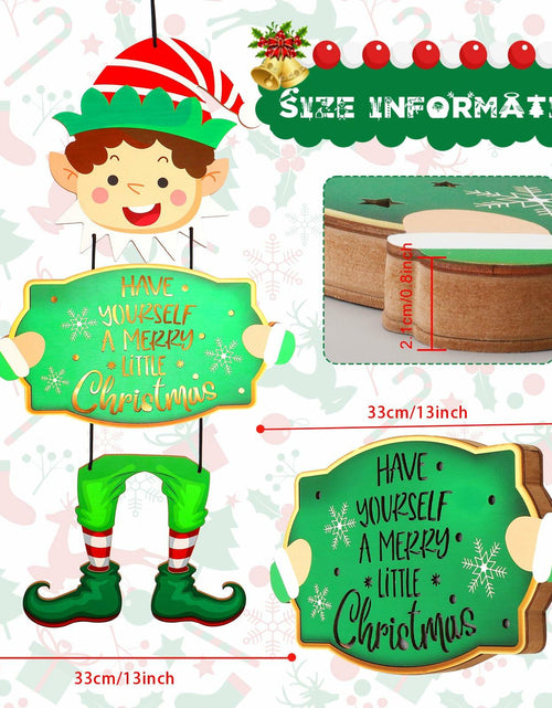 Load image into Gallery viewer, [Like New] Elf Boys Hanging Sign with Lights Wooden Christmas Decor Indoor Outdoor
