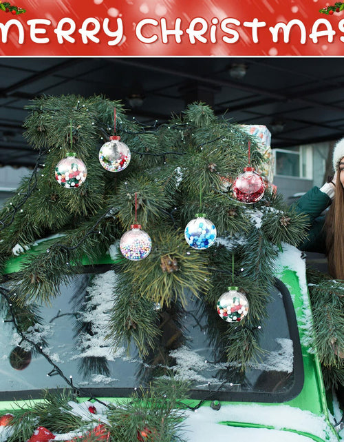Load image into Gallery viewer, Sumind 12pcs Clear Fillable Christmas Ornament Balls 3.15in Red Green
