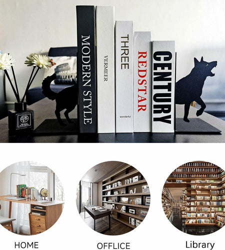 Black Dog Decorative Bookends for Shelves Dog Lover Gifts Office Decor