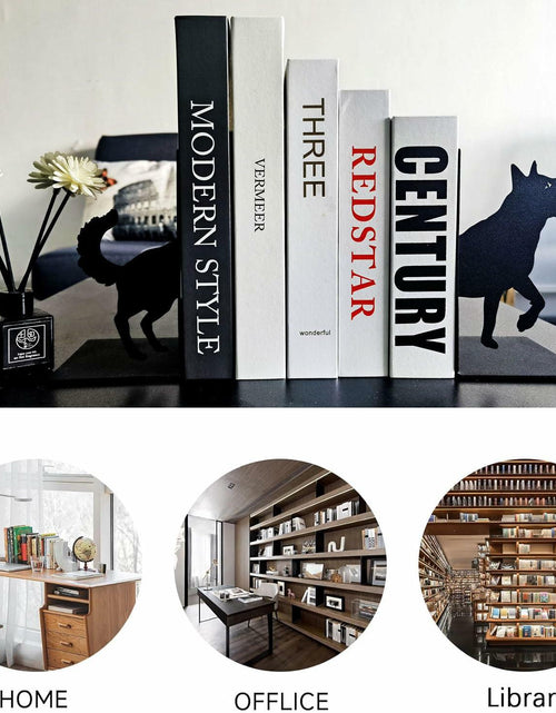 Load image into Gallery viewer, Black Dog Decorative Bookends for Shelves Dog Lover Gifts Office Decor
