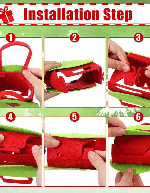 Load image into Gallery viewer, Sweetude Lime Green Christmas Felt Treat Bags 12 Pcs 5.39x9.06 Inch
