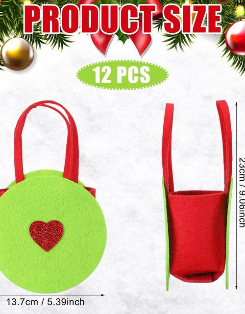 Load image into Gallery viewer, Sweetude Lime Green Christmas Felt Treat Bags 12 Pcs 5.39x9.06 Inch
