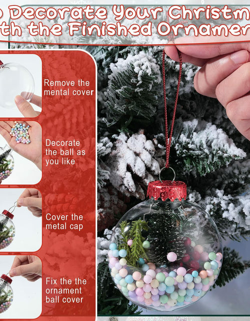 Load image into Gallery viewer, Sumind 12pcs Clear Fillable Christmas Ornament Balls 3.15in Red Green

