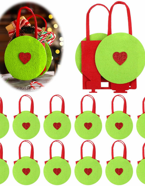 Load image into Gallery viewer, Sweetude Lime Green Christmas Felt Treat Bags 12 Pcs 5.39x9.06 Inch

