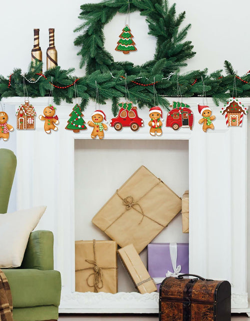 Load image into Gallery viewer, 12pcs Gingerbread Man Christmas Tree Ornaments Cute Xmas Decor Accessories
