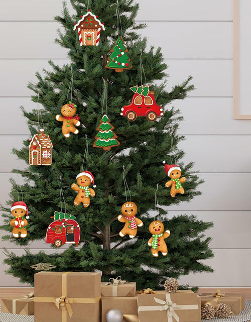 Load image into Gallery viewer, 12pcs Gingerbread Man Christmas Tree Ornaments Cute Xmas Decor Accessories

