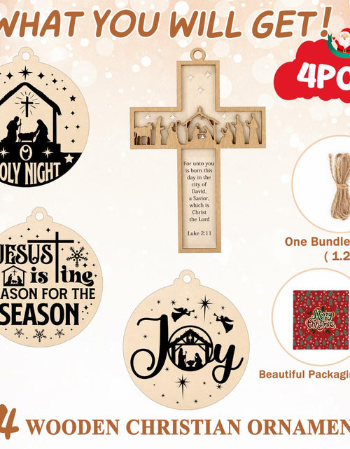 Load image into Gallery viewer, Christian Nativity Ornaments Cross Scene Set 8 Pcs Christmas Decor
