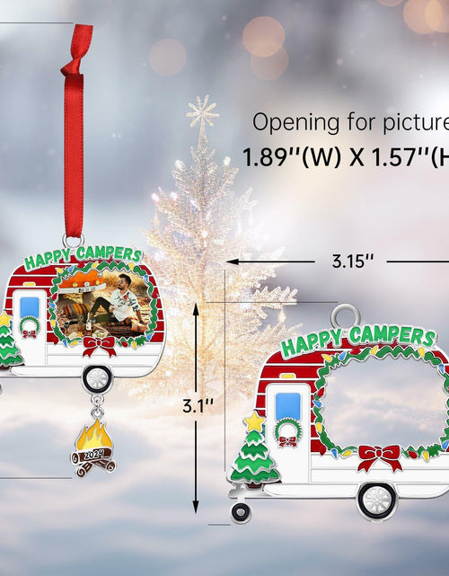 Load image into Gallery viewer, Camping Ornament Camper Photo Frame Christmas Tree Decoration 2024
