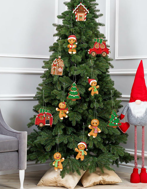 Load image into Gallery viewer, 12pcs Gingerbread Man Christmas Tree Ornaments Cute Xmas Decor Accessories
