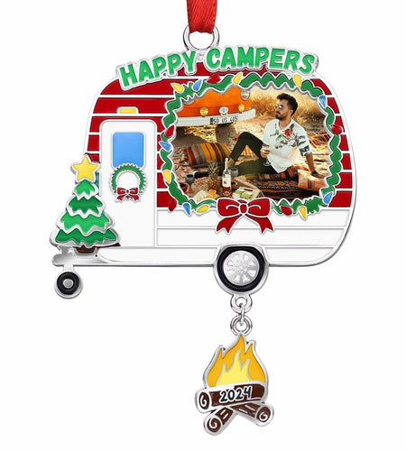 Camping Ornament Camper Photo Frame Christmas Tree Decoration 2024