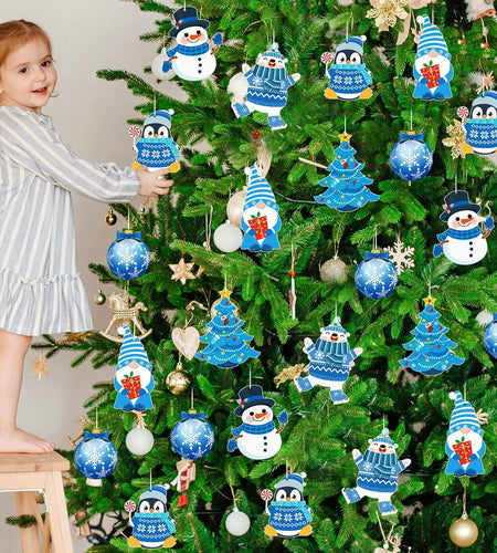 Zhanmai Winter Crafts Kit DIY Ornaments Christmas Stickers 36 Sets