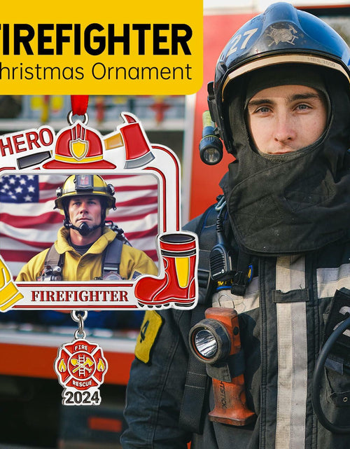 Load image into Gallery viewer, Personalized Firefighter Christmas Ornament 2024 Custom Engraved Keepsake
