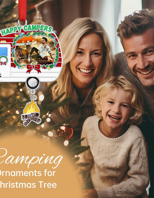 Load image into Gallery viewer, Camping Ornament Camper Photo Frame Christmas Tree Decoration 2024
