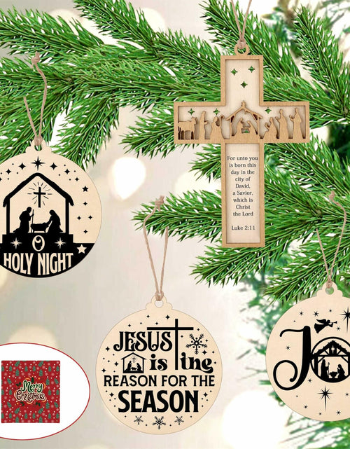 Load image into Gallery viewer, Christian Nativity Ornaments Cross Scene Set 8 Pcs Christmas Decor
