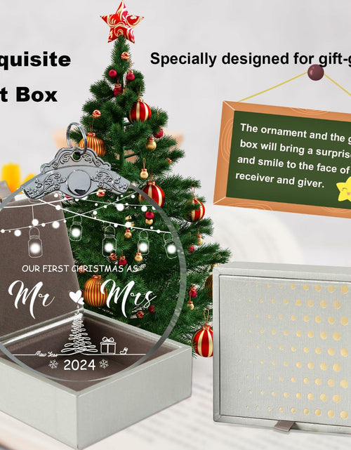 Load image into Gallery viewer, Unique 2024 Crystal Glass Wedding Ornament Mr and Mrs Gift for Couples
