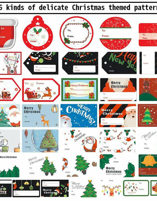 Load image into Gallery viewer, 132 PCS Christmas Tags Stickers Santa Snowmen Xmas Tree Deer Labels
