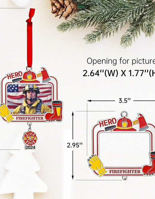 Load image into Gallery viewer, Personalized Firefighter Christmas Ornament 2024 Custom Engraved Keepsake
