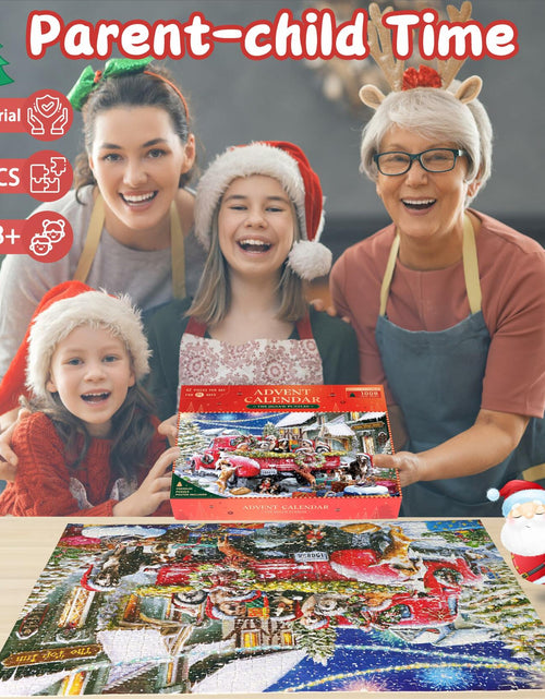 Load image into Gallery viewer, Alagoo 2025 Holiday Jigsaw Puzzle Advent Calendar Puppy &amp; Cat 1008 pcs
