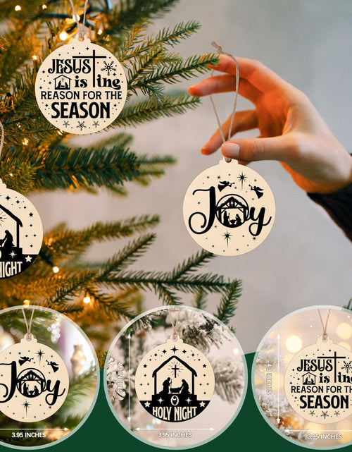 Load image into Gallery viewer, Christian Nativity Ornaments Cross Scene Set 8 Pcs Christmas Decor
