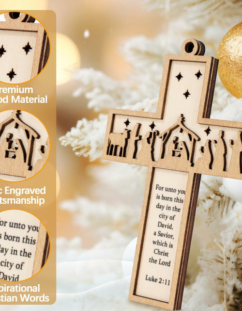 Load image into Gallery viewer, Christian Nativity Ornaments Cross Scene Set 8 Pcs Christmas Decor
