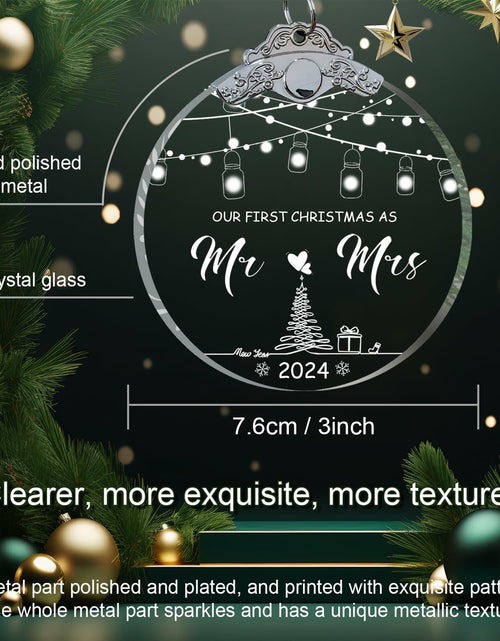 Load image into Gallery viewer, Unique 2024 Crystal Glass Wedding Ornament Mr and Mrs Gift for Couples
