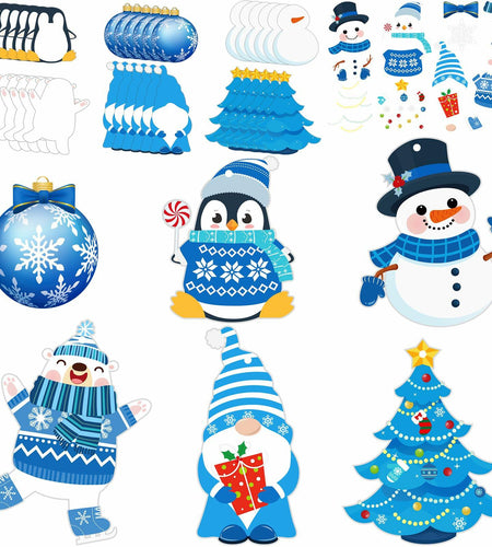 Zhanmai Winter Crafts Kit DIY Ornaments Christmas Stickers 36 Sets