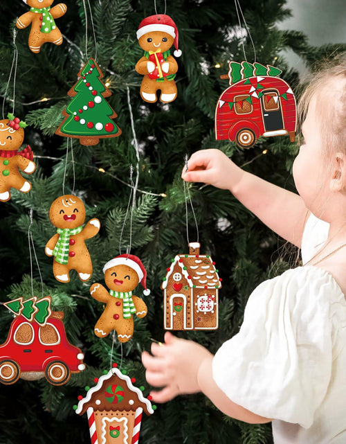 Load image into Gallery viewer, 12pcs Gingerbread Man Christmas Tree Ornaments Cute Xmas Decor Accessories
