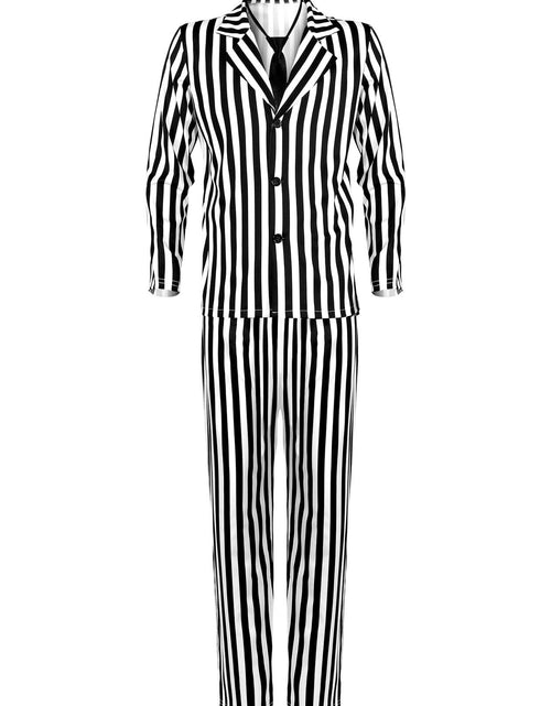Load image into Gallery viewer, Halloween Black White Striped Men Costume Comedy Horror Size XXL
