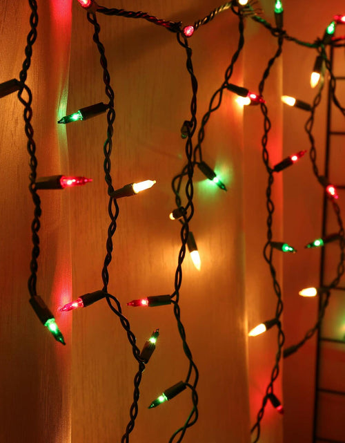 Load image into Gallery viewer, RECESKY Christmas Icicle Curtain Lights 7.7ft 100 Multi Color Indoor Outdoor
