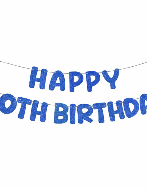 Load image into Gallery viewer, Fulmoon 50th Birthday Banner Pre Strung Glitter 11.5ft Champagne Gold
