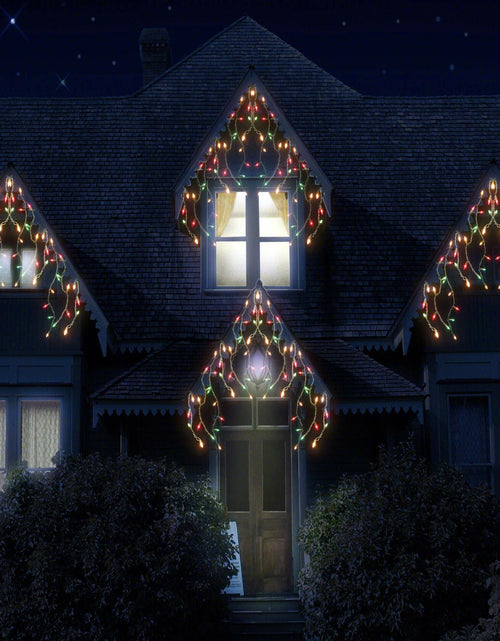 Load image into Gallery viewer, RECESKY Christmas Icicle Curtain Lights 7.7ft 100 Multi Color Indoor Outdoor

