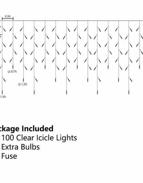 Load image into Gallery viewer, RECESKY Christmas Icicle Curtain Lights 7.7ft 100 Multi Color Indoor Outdoor

