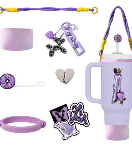 Stanley Cup Accessories Set Silicone Boot Handle Strap Straw Cover Charms
