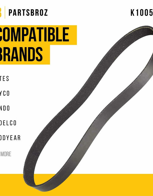 Load image into Gallery viewer, PartsBroz K060598 Micro-V Serpentine Drive Belt Compatible with Gates Black
