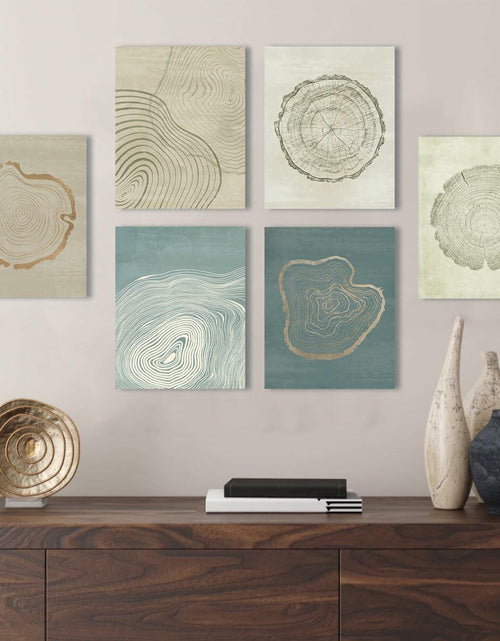 Load image into Gallery viewer, Anyzal Tree Ring Canvas Wall Art 6 Panels Gray 8x10 inches
