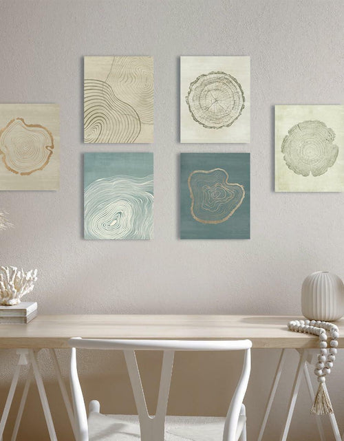 Load image into Gallery viewer, Anyzal Tree Ring Canvas Wall Art 6 Panels Gray 8x10 inches
