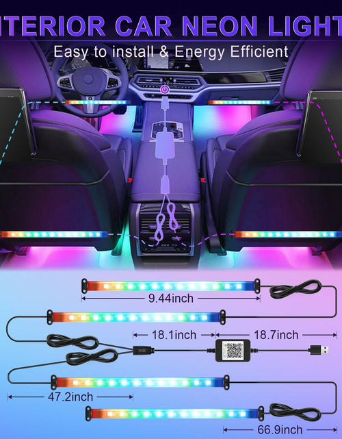 Load image into Gallery viewer, LivTee Accent Interior Car Lights RGB LED App Control Music DIY 2 Lines
