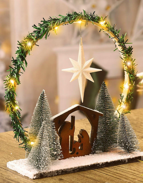 Load image into Gallery viewer, Cinnvoice LED Wooden Nativity Set Christmas Decoration Indoor Tabletop Display
