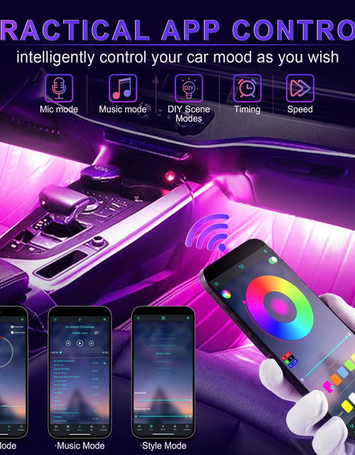 Load image into Gallery viewer, LivTee Accent Interior Car Lights RGB LED App Control Music DIY 2 Lines
