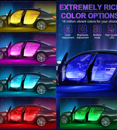 LivTee Accent Interior Car Lights RGB LED App Control Music DIY 2 Lines