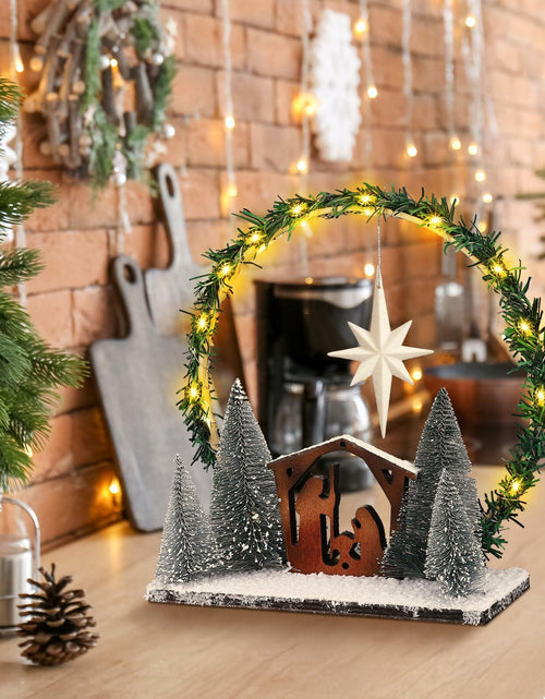 Load image into Gallery viewer, Cinnvoice LED Wooden Nativity Set Christmas Decoration Indoor Tabletop Display
